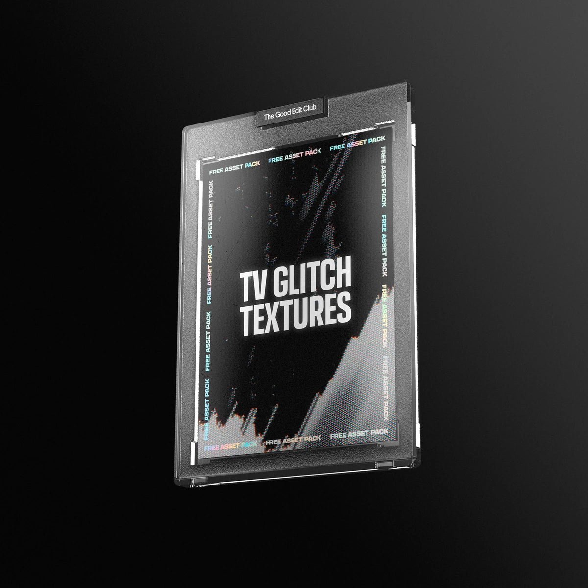 Product image for TV Glitch Textures, free video asset pack, from The Good Edit Club.